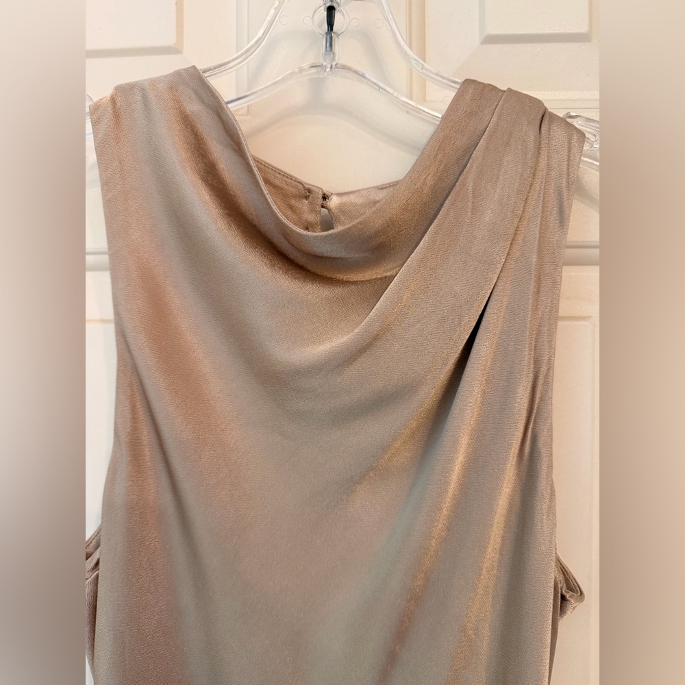 Shona Joy La Lune High Neck Midi Dress – Gold, Cocktail, Evening, Elegant, Sz 4 - Picture 9 of 16
